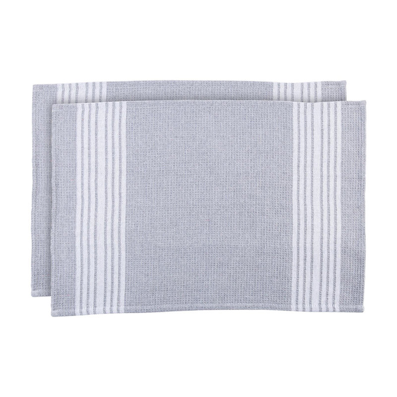 Cotton Stripe Tea Towel Kitchen Towel, Grey