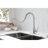 Brushed Nickel Kitchen Faucet Pull Down - Stainless Steel Construction, 360 Swivel High Nozzle For Seamless Water Delivery, Single Handle Easy Control, Corrosion Surface Steel, Rotatable Smooth Flow,-2032458823