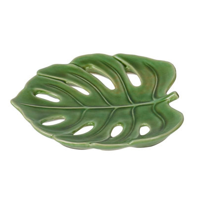 Assiette décorative à feuilles