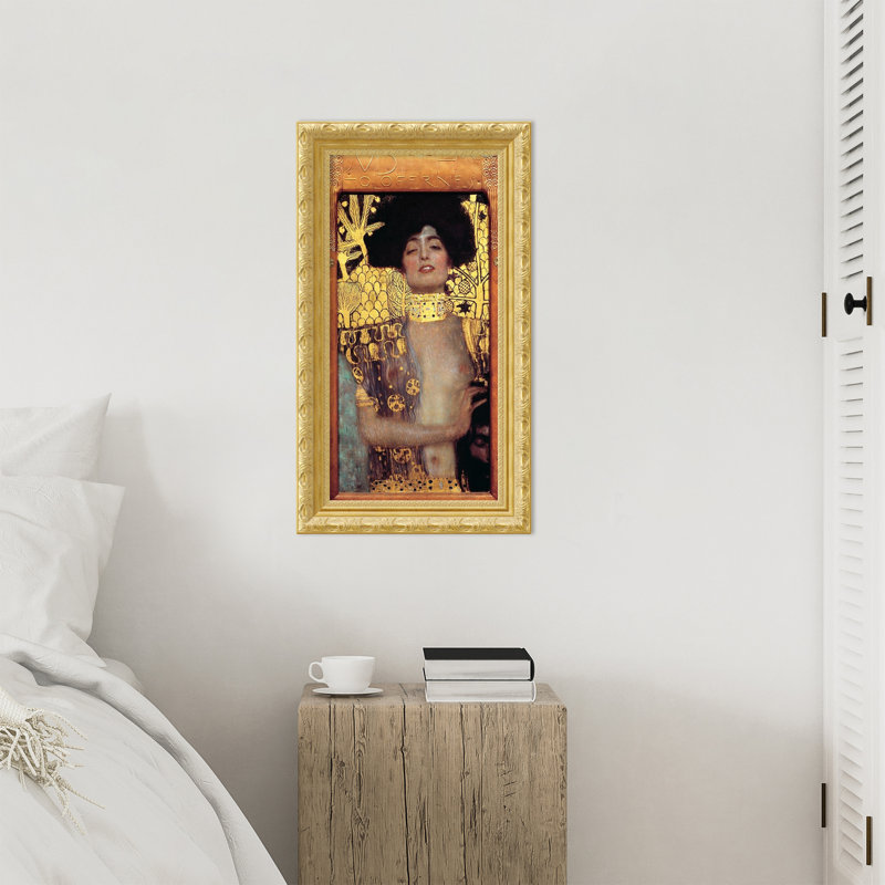 «Judith I» par Gustav Klimt, reproduction d'art encadrée sur bois