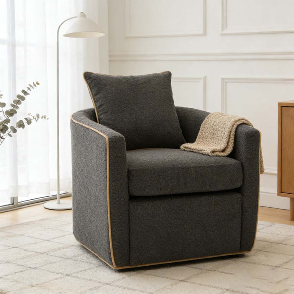 Latitude Run® Swivel Accent Chair Upholstered Club Chair Barrel Sofa ...