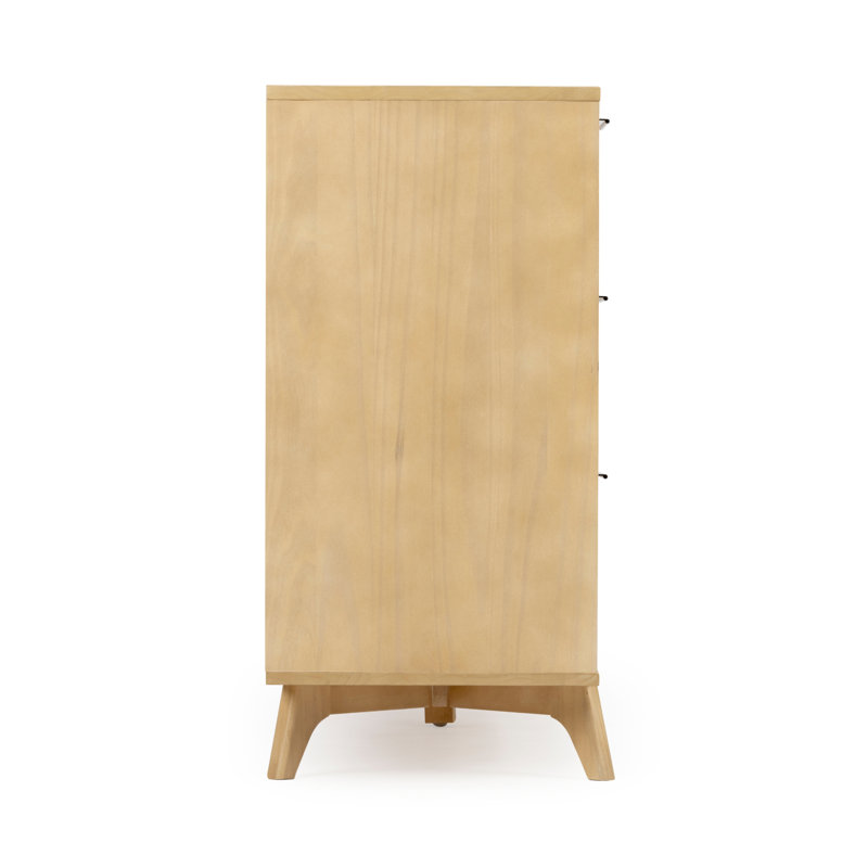 6 Drawer 59.5" W Solid Wood Dresser, Blonde