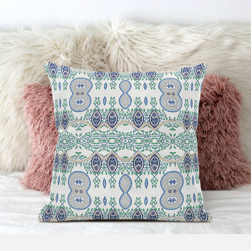 Outdoor Reversible Throw Pillow, 18" x 18", Off White/Beige