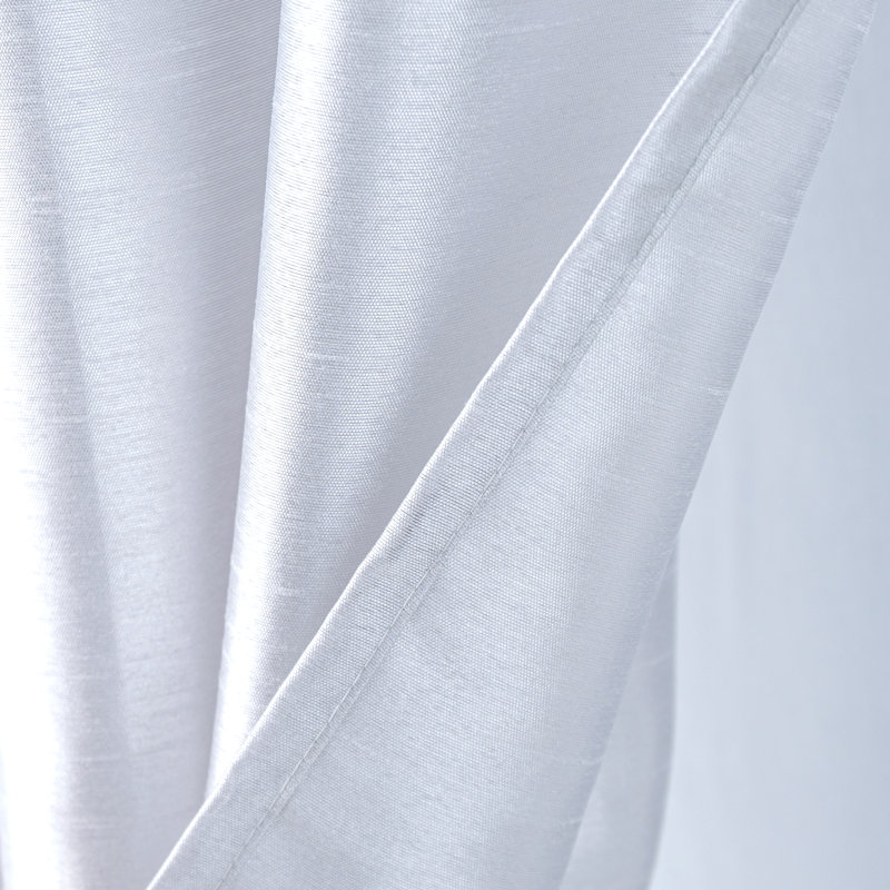 Manvik Faux Silk Window Curtain Panel Pair, Gray
