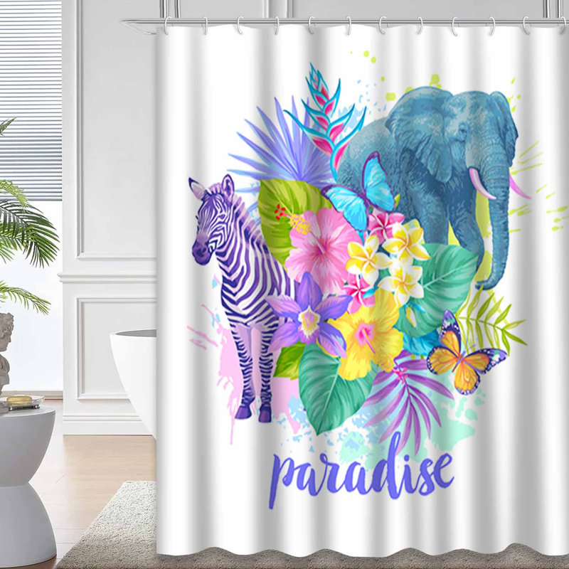Rideau de douche Tropical Summer, L 72 po x l 84 po
