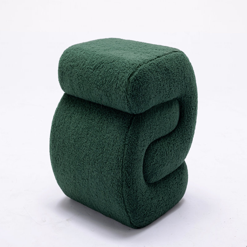 Tabouret de maquillage avec repose-pieds Teddy, Vert