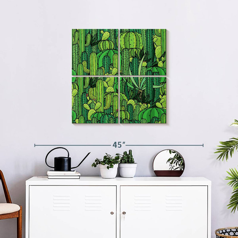 Harnek Green Cactus Pattern, 26" H x 26" W