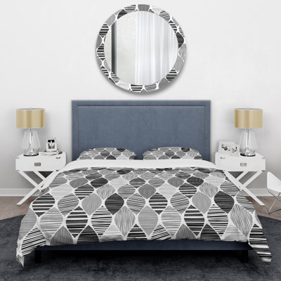 Grey Grunge Striped - Patterned Duvet Cover Set