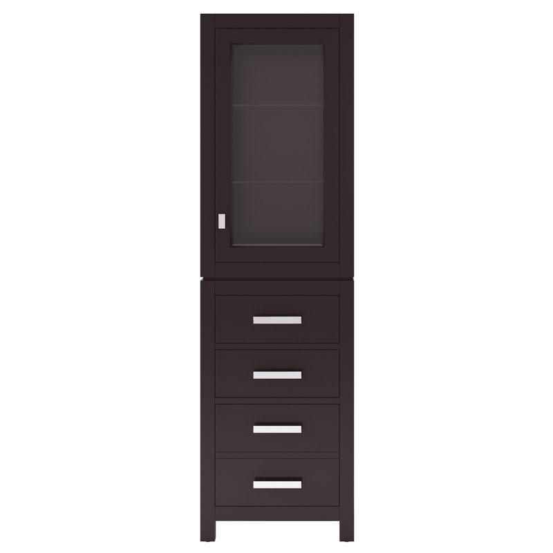 Esita Solid Wood Linen Cabinet, Espresso