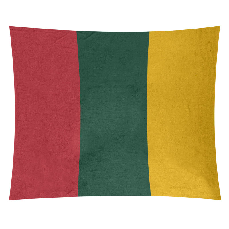 Tapisserie de polyester Minnesota, Rouge Iron Range / vert forêt / récolte dorée, H 68 po x l 80 po