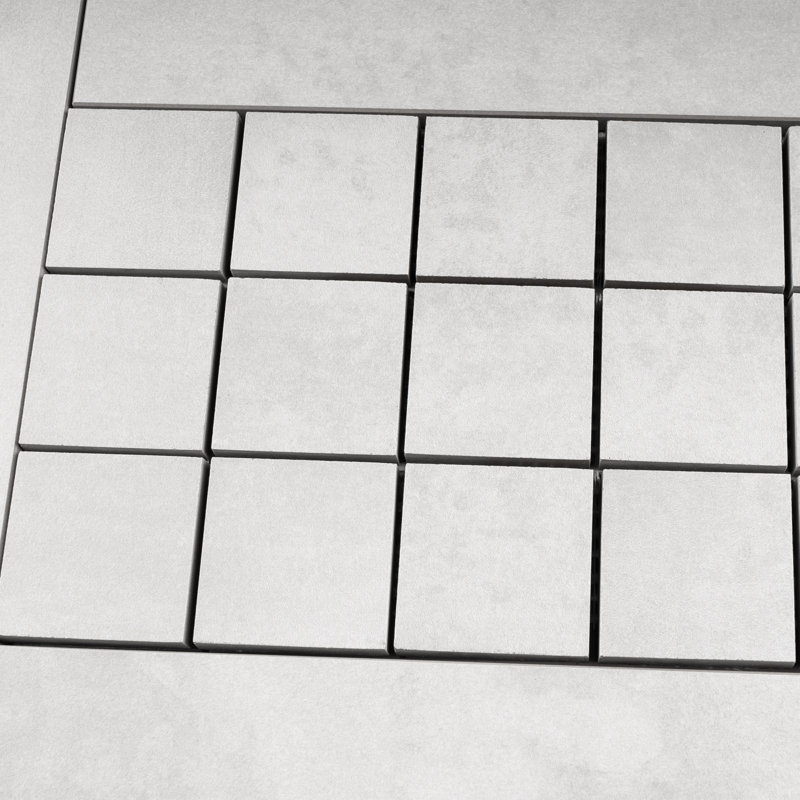 LE LEGHE Carreau de mosaïque en porcelaine mate carrée de 12,01 po x 12,01 po x 12,01 po, Blanc Stagno