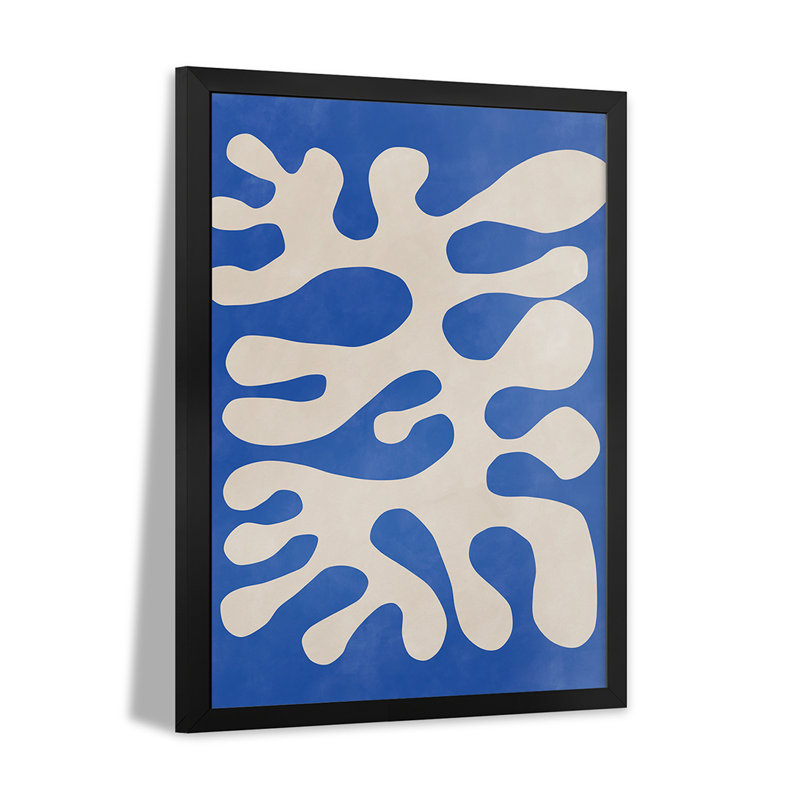 Organic Blue Shapes - Art mural, reproduction d'art, H 32 po x l 24 po