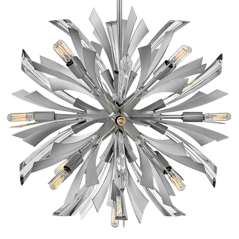 Vida 22" Thirteen-Light Modern Orb Hanging Chandelier w/ Crystal Accents
