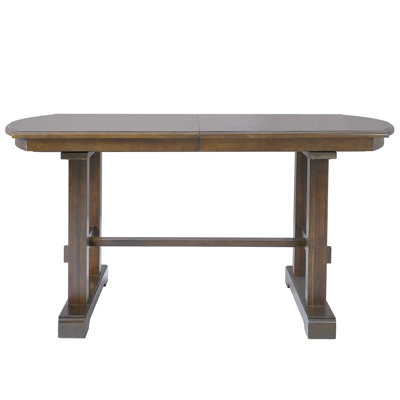 59"-77" Extendable Dining Table, Farmhouse Wooden Kitchen Table With Removable Leaf, Large Expanding Table For 4-8