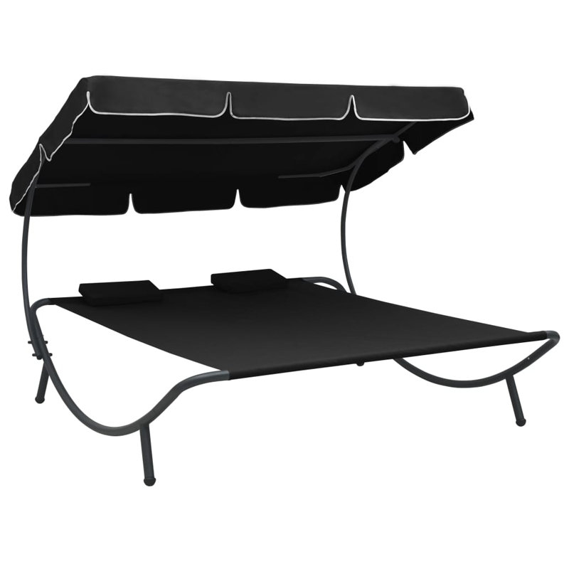 Athelia 68.1" Wide Patio Daybed, Black