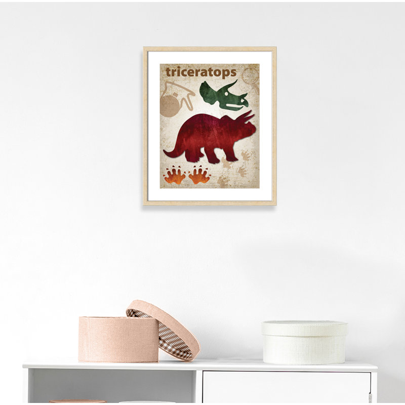 Adhésif décoratif dinosaures-04 ', H 25,5 po x l 21,5 po x P 1,1875 po, Cadre boîte beige