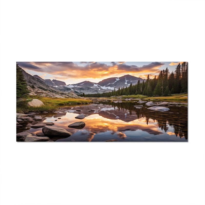 Colorado Mountain Senerity III - Colorado, art mural, Sans cadre, H 28 po x l 60 po, Toile tendue