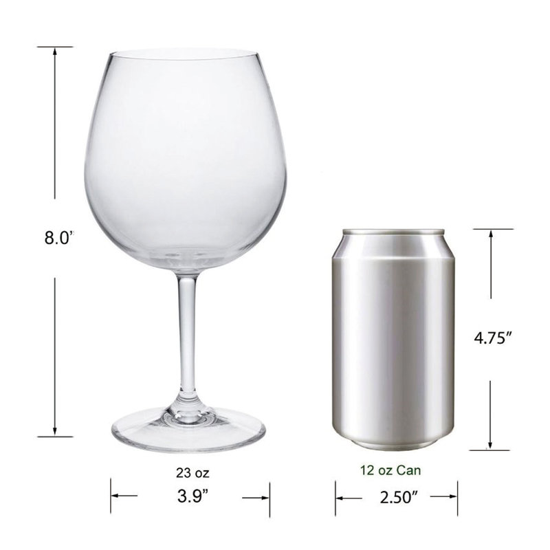 Verre à vin à pied en plastique 23 oz incassable Branstetter