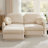 Chenille Cloud L-Shaped Loveseat Sofa,Deep Seat Sofa Couch With Movable Ottoman,Exquisite Round Pillows And Quilted Back Cushions,Recessed Base Frame Legs,Easy Assembly-1187382057
