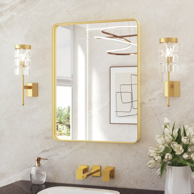 Miroir de salle de bain en aluminium épais de 1,2 po plombé