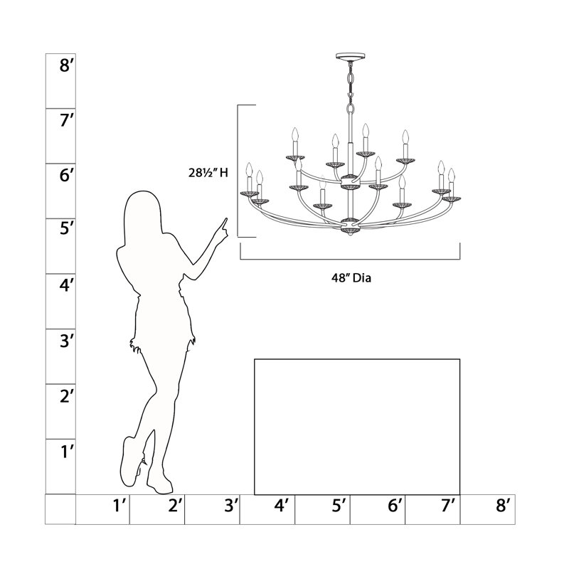 Minka Lavery Atella - 12 Lights Chandelier In Ashen Gold Finish, 28.25" H x 48" W x 48" D, 12