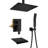 Ceiling Mount Shower Faucet Set With Tub Spout Square Showerhead Bathroom Rainfall Shower System Stainless Steel Shower Trim Kit 12 Inches-125522672
