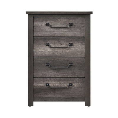 Gray Finish 4-Drawers Storage Chest 1Pc Wooden Furniture Traditional Design