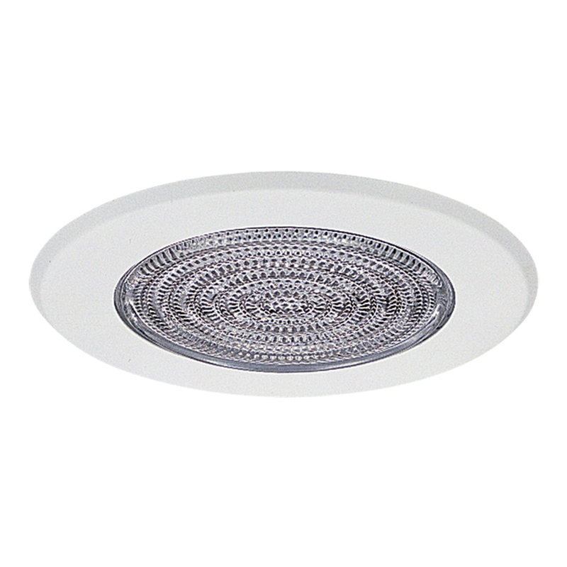 White Glass 5'' Circular Shower Recessed Trim