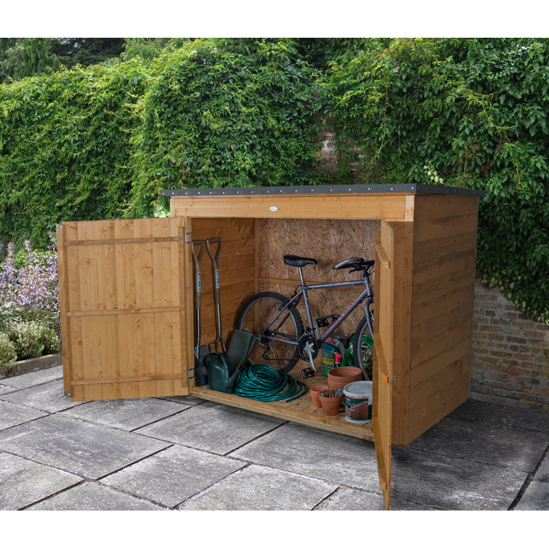 6 ft. W x 3 ft. D Solid Wood Horizontal Bike Shed, No
