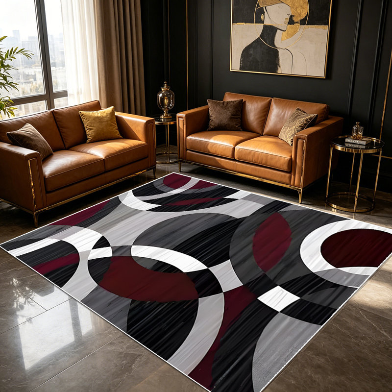 Modern abstract geometric carpet, soft and easy to clean, suitable for living rooms, bedrooms, dining rooms, study rooms, and other indoor spaces