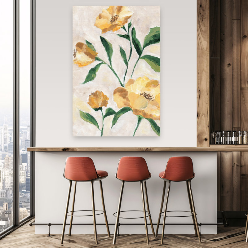 Art floral abstrait floral jaune