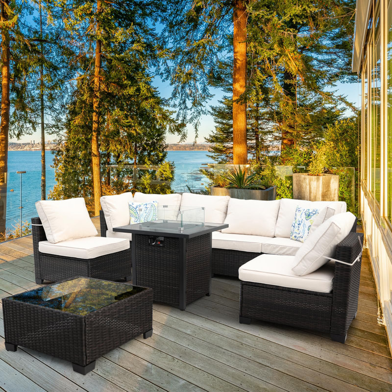 Ensemble modulaire de mobilier d'extérieur 8 pièces 8 pièces, Beige