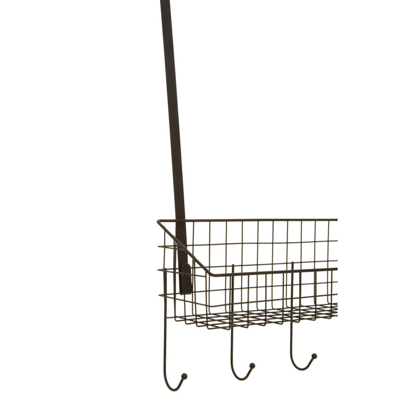 Hendrick Stainless Steel Over-the-Door 5 - Hook Coat Rack, Black