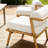 Outdoor Patio Teak Finished Iron Club Chair