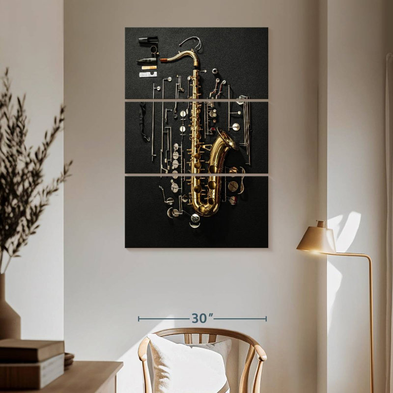 Abarca joue du saxophone, H 65 po x l 42 po