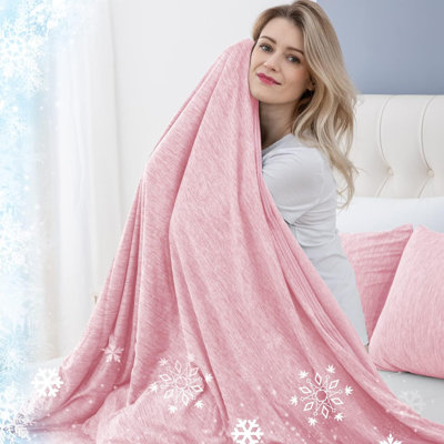 Couverture légère et rafraîchissante pour les dormeurs chauds, couverture confortable de luxe pour lit ou canapé, jeté réversible adapté pour le printemps et l'été