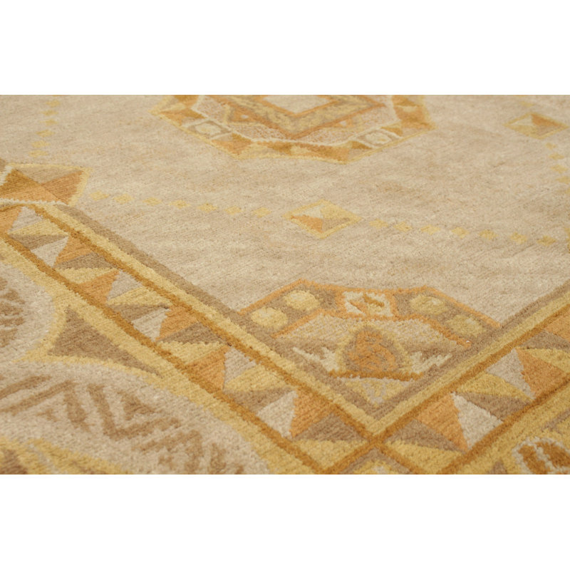 Tapis unique en laine brun 8 pi 3 po x 9 pi 11 po One Age of a Kind Brienne