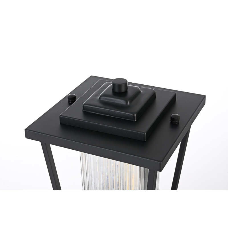 Lampadaire d'extérieur noir Musson, H 15,5 po x l 6,5 po x P 6,5 po