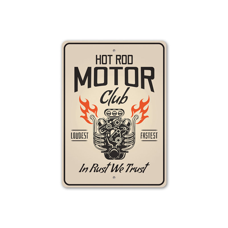 Enseigne de garage Hot Rod, H 18 po x l 12 po x P 0,06 po