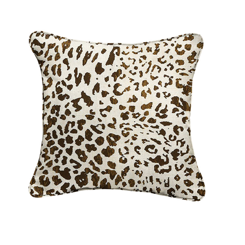 Animal Print Sunbrella® Reversible Throw Pillow, Espresso, 18" H x 18" W