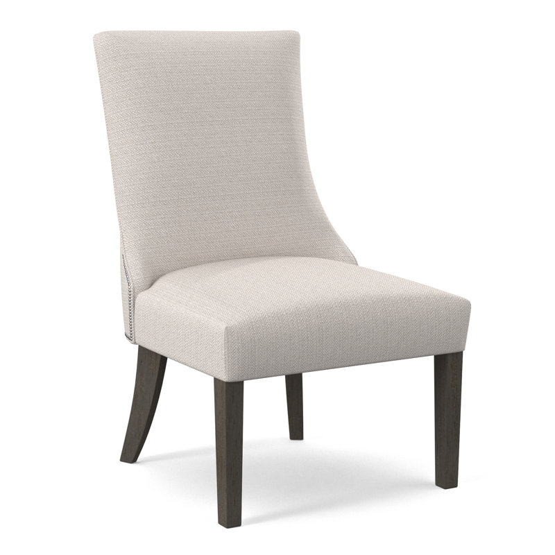 Chaise d'appoint rembourrée Tuxedo, Performance texturée blanche; 0865-91, Finition noir antique