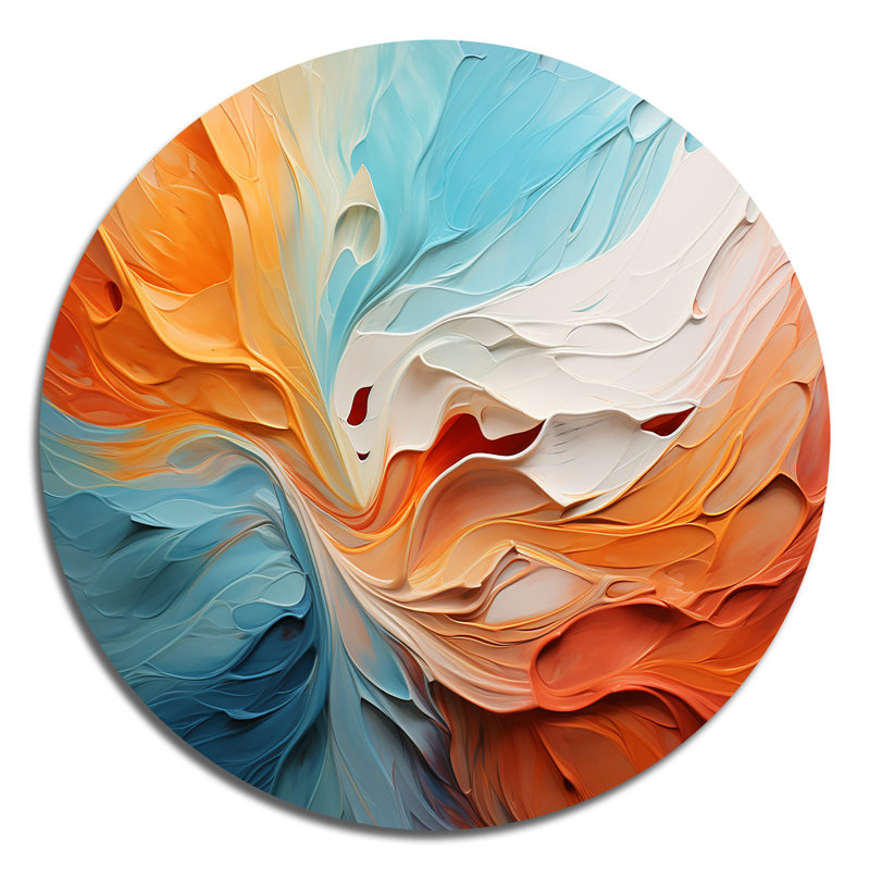 Cohron - Art abstrait rond en métal, H 36 po x l 36 po