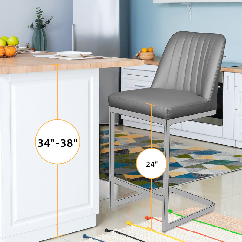 Tabouret de comptoir 24 po Lapsley, gris
