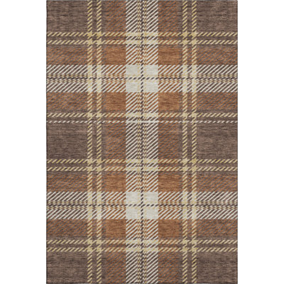 Premium Machine Washable Prisco Chocolate Rug
