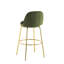 Tabouret de bar rembourré de luxe moderne avec dossier ergonomique et repose-pieds circulaire, ensemble de 2