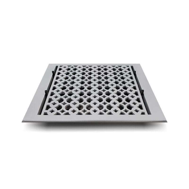 Taille de registre de la plaque de ventilation de plancher avec plaque supérieure de l'amortisseur, Gris, 9 po x 12 po