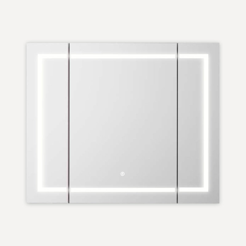 Armoire à pharmacie à DEL avec désembueur, gradateur, miroir grossissant à DEL réglable 3 x l 36 po x H 30 po x P ChaSitee