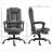 Soft Gray  26.5 Inch 7-Point Adjustable Vibrating Massage Reclining Home Office Faux Leather Chair