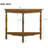 2'' Retro Circular Curved Half-Moon Console Table with Cloud Design Top and Open Shelf Solid Wood Frame and Legs-213568313