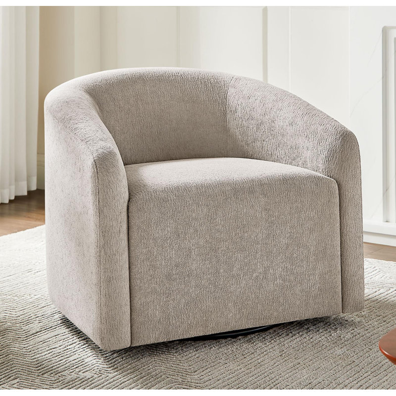 Fauteuil d'appoint pivotant en tissu 29,53 po, Molleton brun clair